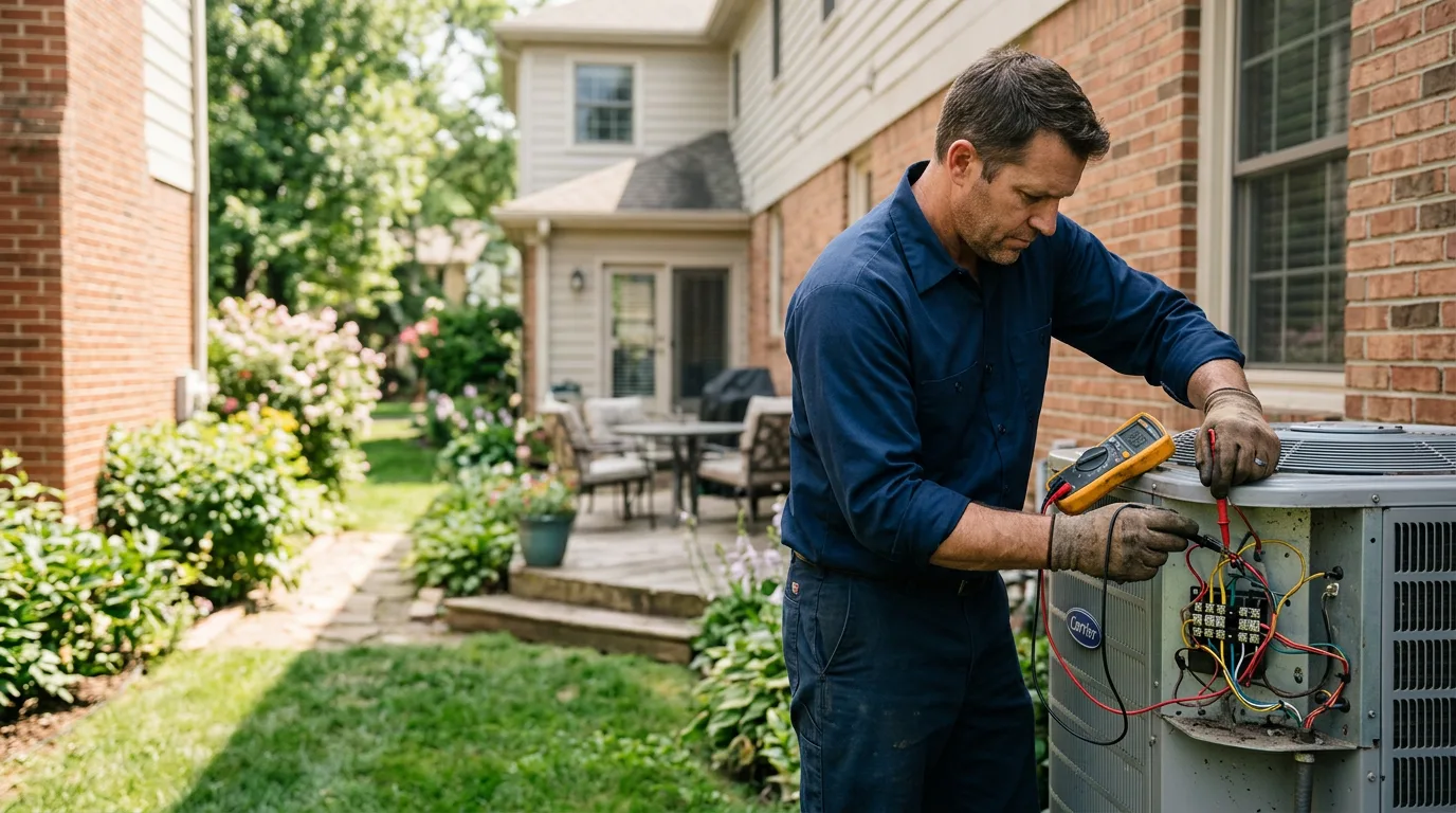 HVAC technician working near Fishers, NY
